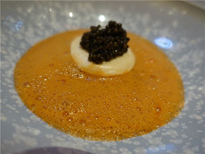 langoustine broth with caviar